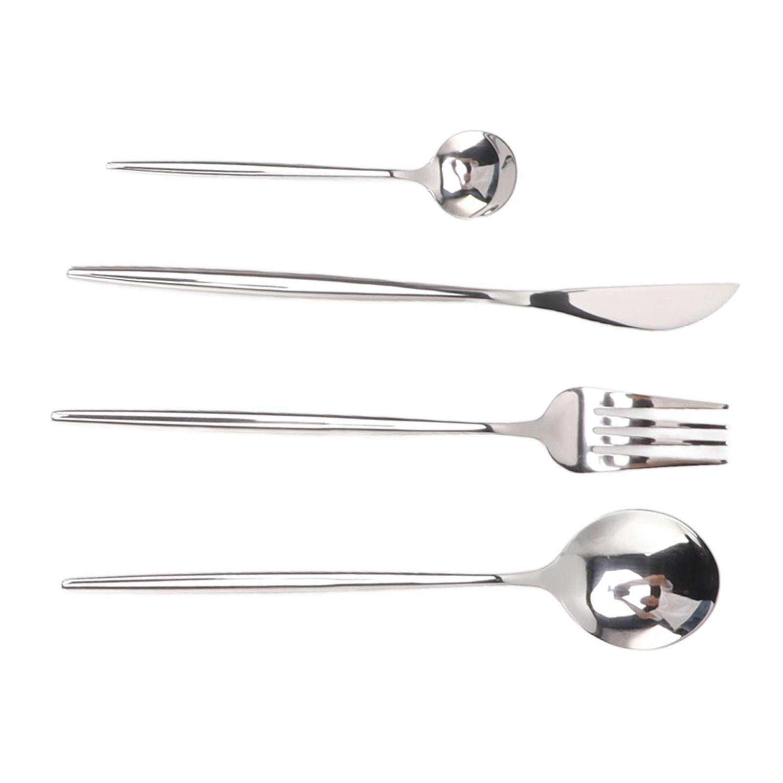 4 Piece Flatware Set Mirror Polished Cutlery Utensil Set Restaurant Eating Tableware Set for Restaurant Home