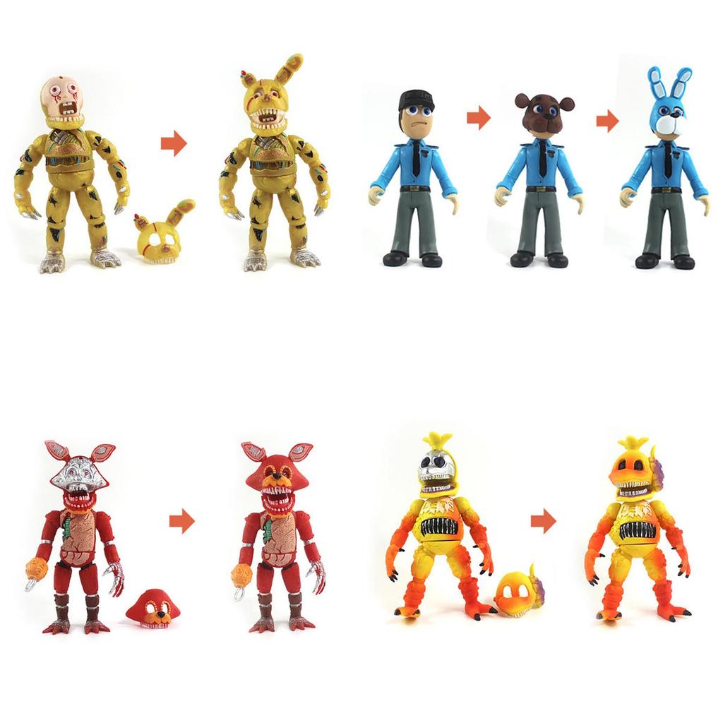 Vibrant 6pcs Fnaf Five Nights At Freddy's Light Up Action Figures For Kids