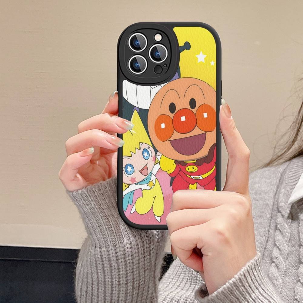 Fashion Anpanman Phone Case Hard Leather For iPhone 16 15 14 13 12 Mini 11 14 Pro Max Xs X Xr 7 8 Plus Fundas