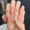 6pcs 3D Elegant Tulip Flower Nail Art Stickers Peach Pink Floral Sliders Adhesive For Nail Decals Manicure Nail Decal Decoration