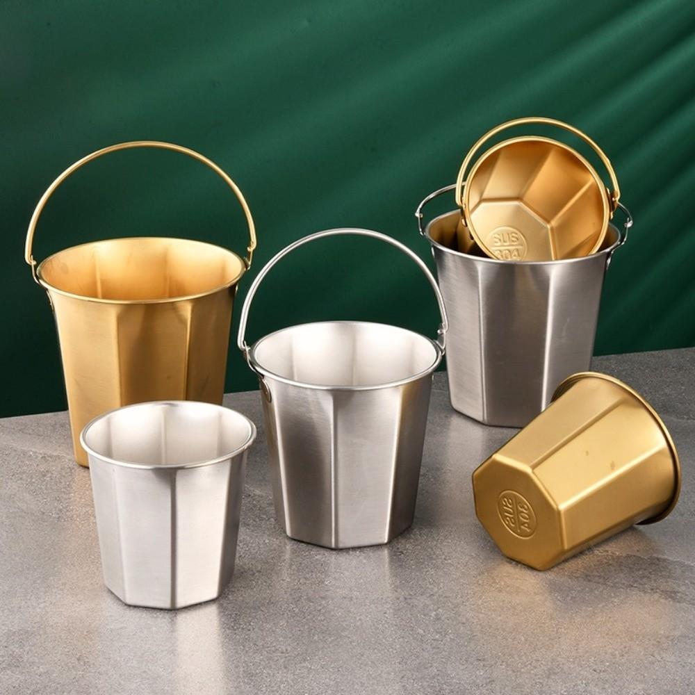 304 Stainless Steel Mini Ice Bucket Silver/Gold Cooling Barrel Champagne Bucket  Household Kitchen