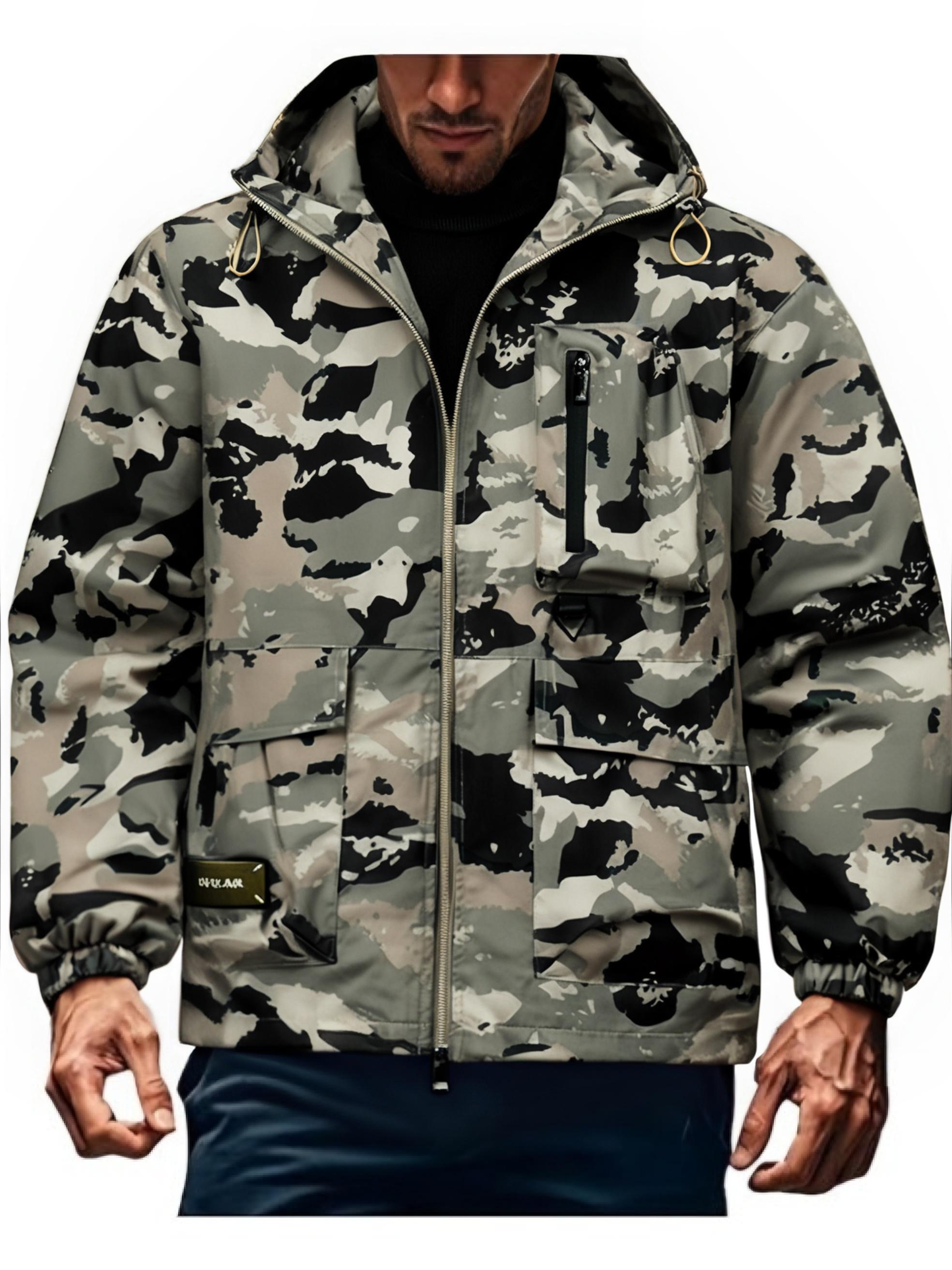 

Men s Hooded Camouflage Jacket, Fashionable Waterproof Jacket XL хакі