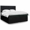 Box Spring Bed with Mattress Black 200x200 Cm Fabric