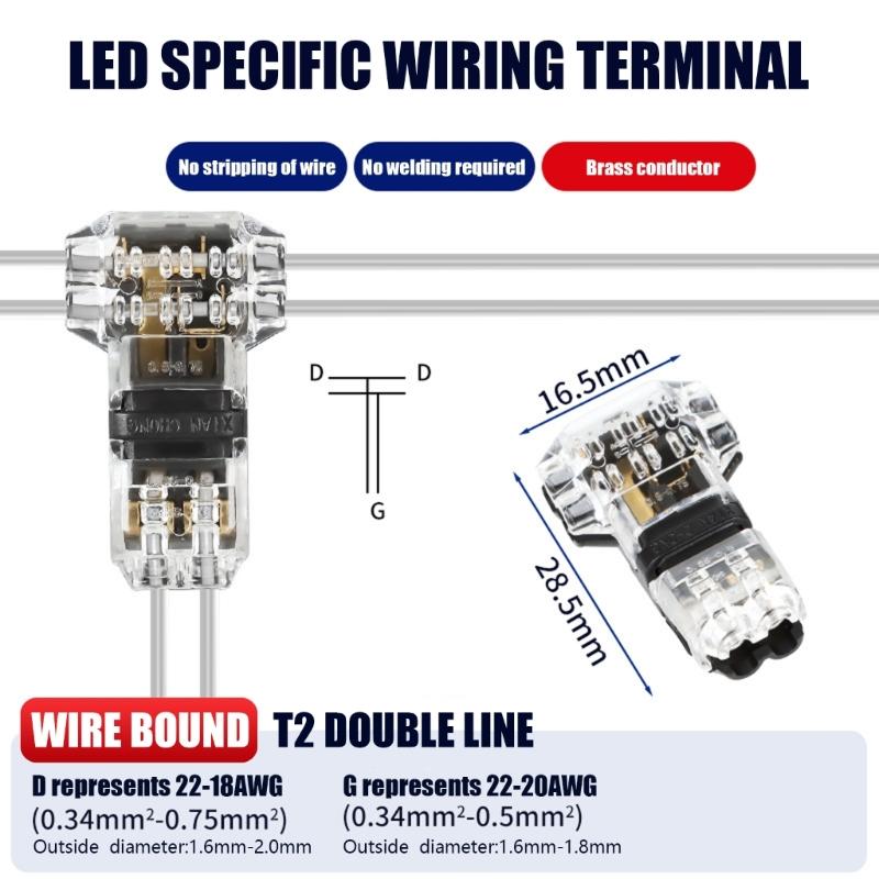 10Pcs No Wire Stripping Wire Splices Connector Replacement T Tap Wire Connector Quick Splices Wire Wiring Connector