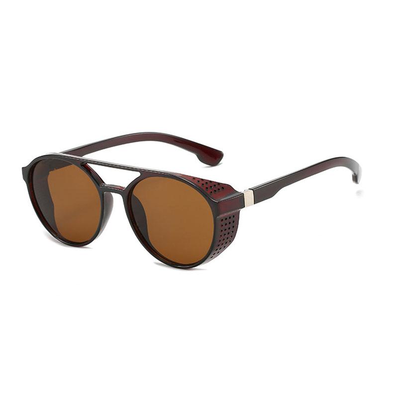 Vintage Steampunk Sunglasses Men Women Fashion Designer Round Goggles Classic Black Driving Sun Glasses