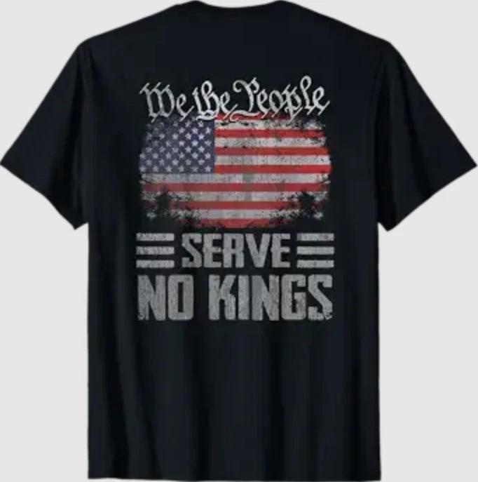 No Kings Day Shirt Vintage Patriotic No Kings 2025 (On Back) T-Shirt 3XL