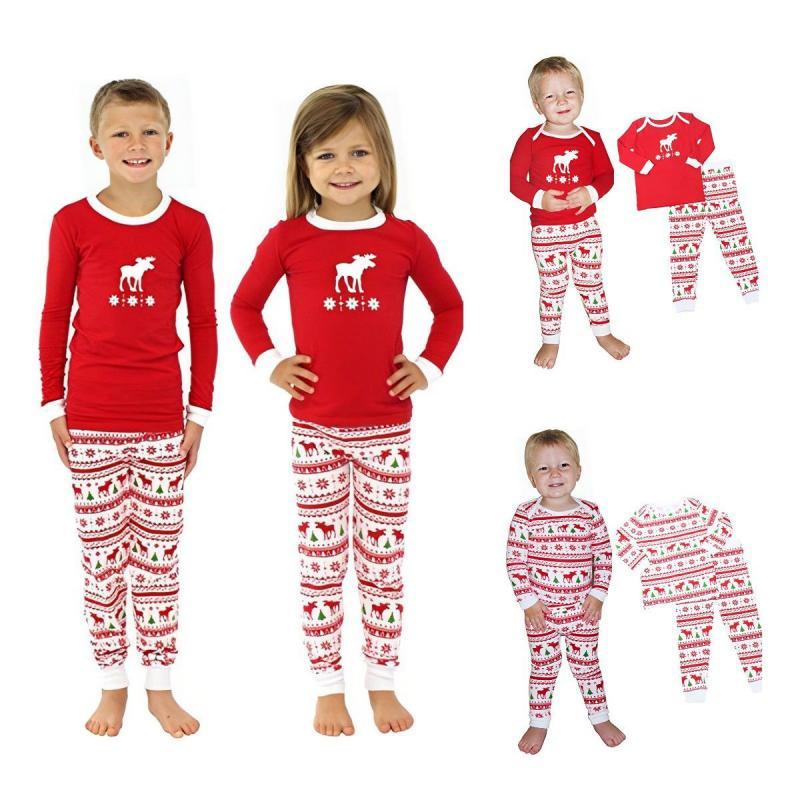 European And American Printed Christmas Home Clothing Suit For Parents And Children