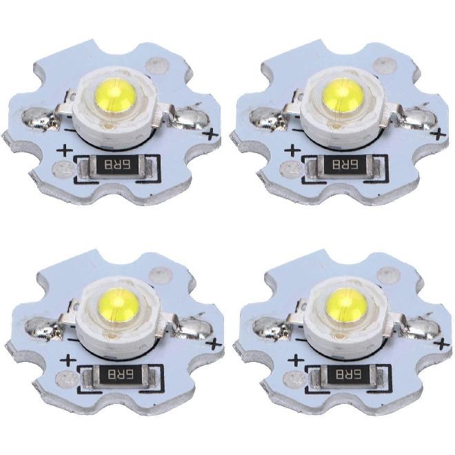 Hyuduo 1W 5V LED Chip Bulb, Light Beads 200lm Brightness High Bead Light Source Chip with Aluminum Plate for Floodlight, Pack of 25(Pure White