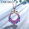 Violet Blue Zircon Christmas Decoration Pendant Ladies Necklace Rose Gold Ladies Gifts High Jewelry