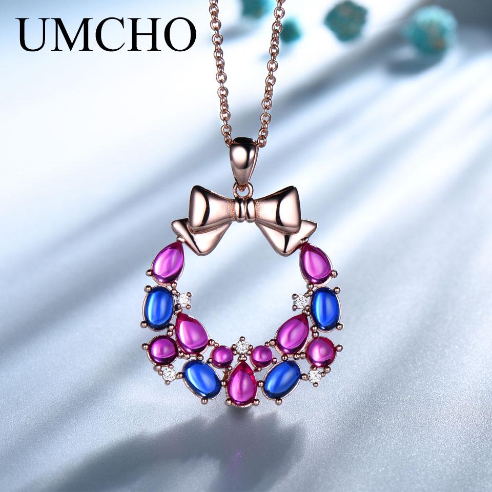 Violet Blue Zircon Christmas Decoration Pendant Ladies Necklace Rose Gold Ladies Gifts High Jewelry