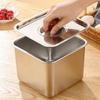 Stainless Steel Square Seasoning Box with Handles Heavy-Duty Storage Container for Lard Sauces Condiments Rust-Proof Spice Box for Home Commercial