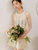 TINKNIT Slub Cotton Halter Knit_Beige