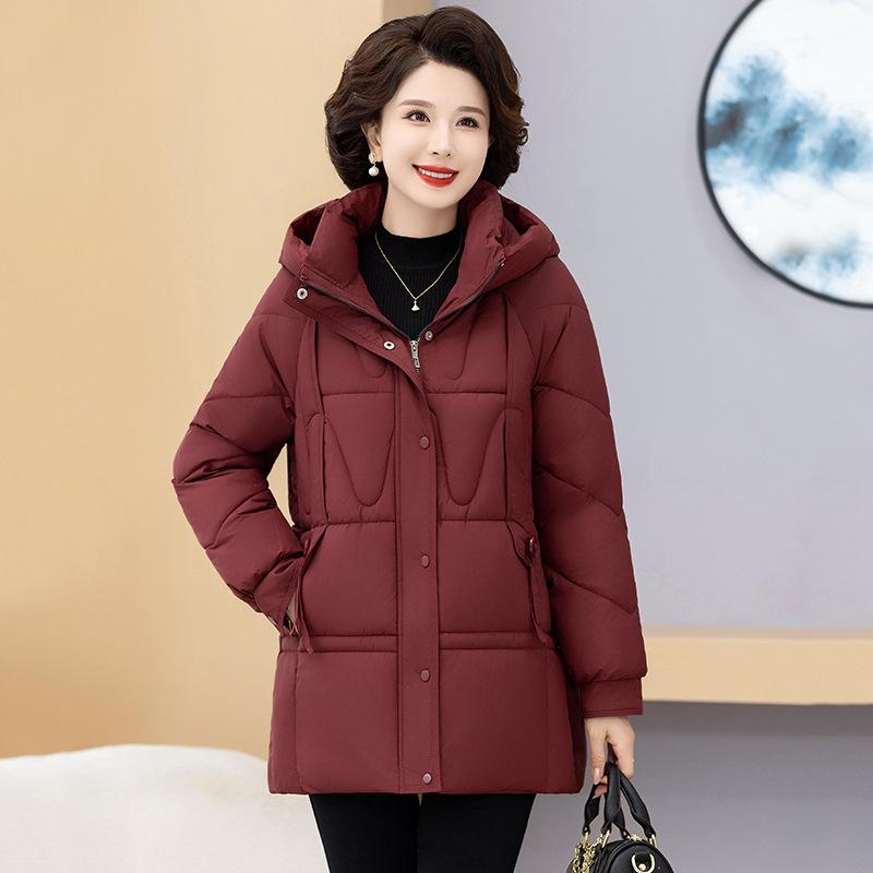 Winter clothes, hooded down cotton clothes, fashionable warmth, plus size plus size winter coats, middle-aged and elderly women's cotton clothes