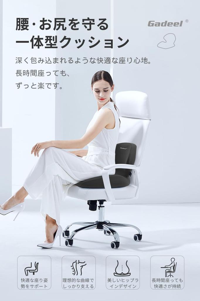 Gadeel Memory Foam Lumbar Support Cushion, Integrated Seat Cushion, Ergonomic Design, Hip Cushion, Pelvic Support, Driving Posture Correction, Back Pa