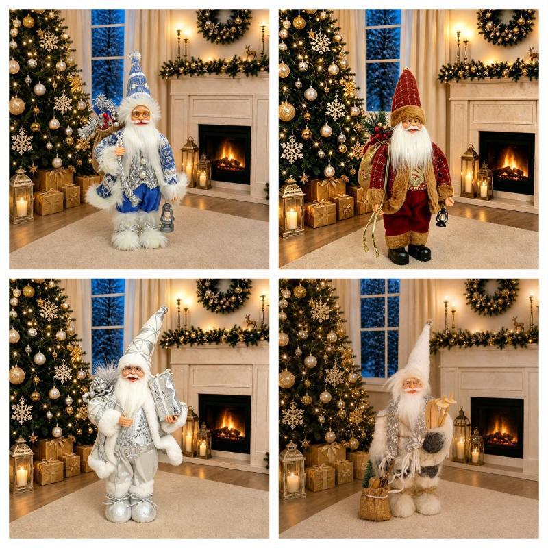 2026 Weihnachtsdekoration für Zuhause Weihnachtsmann Plüschpuppe 30cm Navidad Party Deko Xmas Ornamente Neujahrsgeschenk
