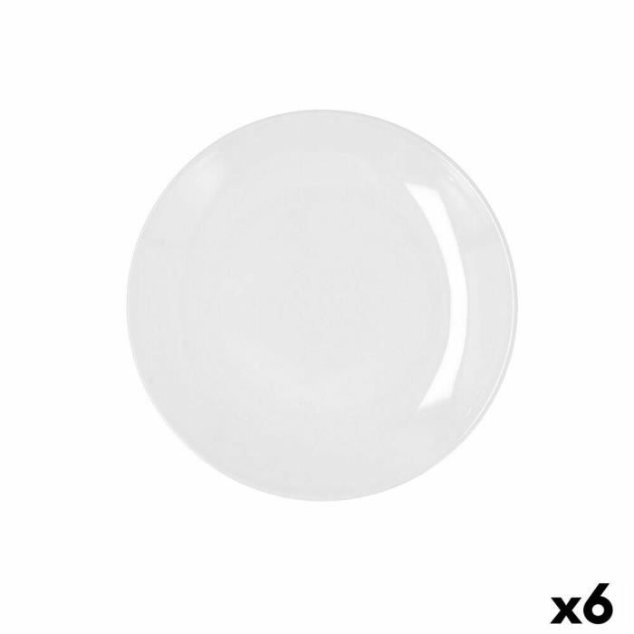 Assiette Plate Bidasoa Glacial Coupe Céramique Blanc (21 Cm) (Pack 6x)