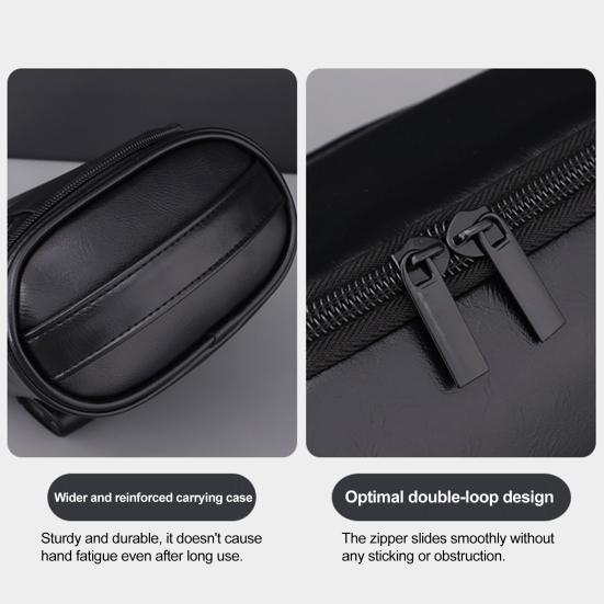 Wasserdichte Toilettentasche für Herren aus Kunstleder, Reise-Kulturbeutel mit mehreren Fächern, Organizer für Pflegeutensilien für Rasierzubehör