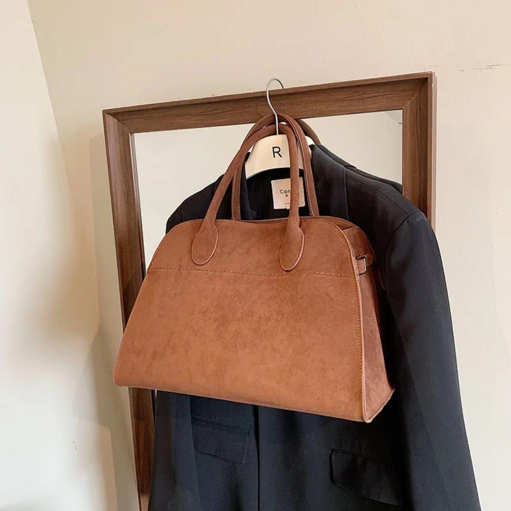 Ladies' Top-handle Bag High-end Design Vintage Commute Handbag For Autumn Winter Faux Suede Casual Tote Shoulder Bags