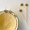 100Pcs Fruit Fork Creative Disposable Cartoon Hamburger Pattern Food Bamboo Stick Home Supply
