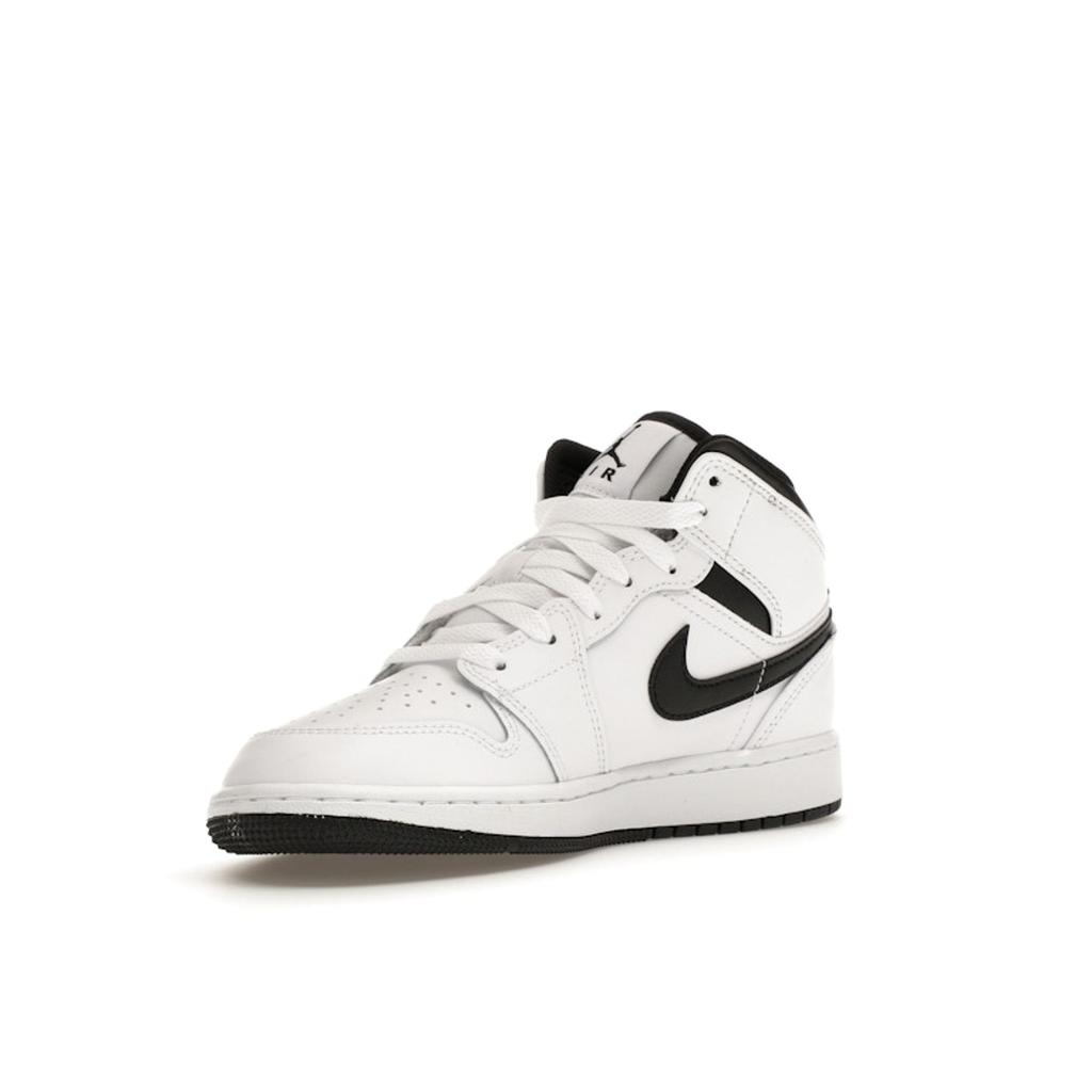 Air Jordan 1 Mid GS White Black Kids Sneakers DQ8423-132