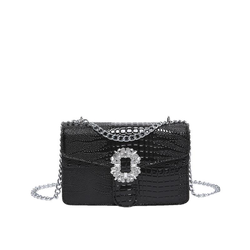 Temperature  Fashionable and Fashionable Summer New Style Simple Casual Texture Chain Crossbody Single Shoulder Small Square Bag for Women