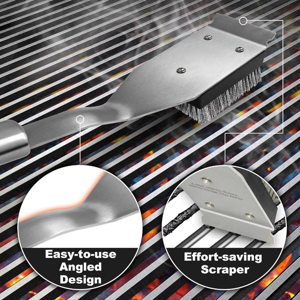 Perie Grill BBQ Sârmă Oțel Inoxidabil Perie Curățare Puternică Accesorii BBQ