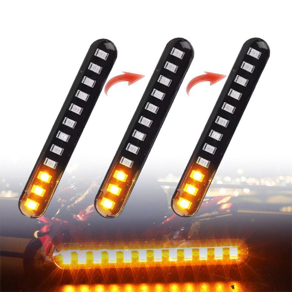 Motorcycle 12 LED 6W Amber License Plate Light Bar