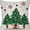 Christmas Pillowcase Linen Print Elk Snowman Home Decoration Sofa Cushion Cover