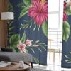 Tropical Flower Hibiscus Tulle Curtains for Living Room Bedroom Sheer Curtain for Balcony Hall Fashion Printed Home Drapes