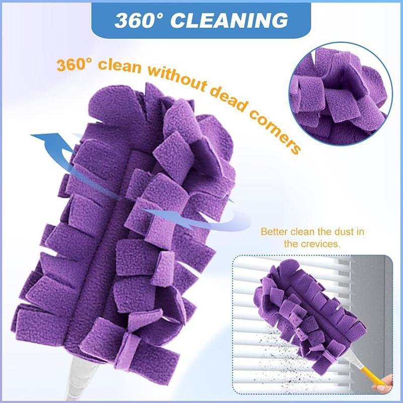 360° Electrostatic Duster Refills - Washable & Reusable, High-Density Microfiber, Fits Most Standard Duster Handles, For Home