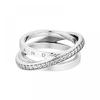 Pandora 199057c01 Signature Crossover Pav  Triple Band Silver Ring