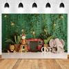 Safari Tropical Jungle Animals Baby 1st Birthday Party Photography Backdrop Wild One Baby Shower Photo Background Photo Studio