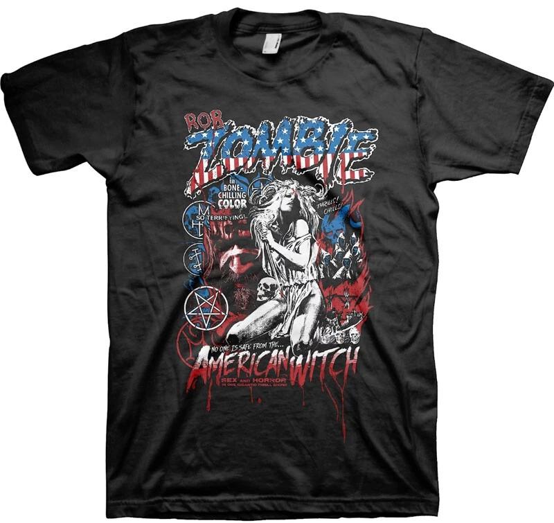 

New Authentic Rob Zombie Band American Witch Heavy Metal Halloween Black T-Shirt M