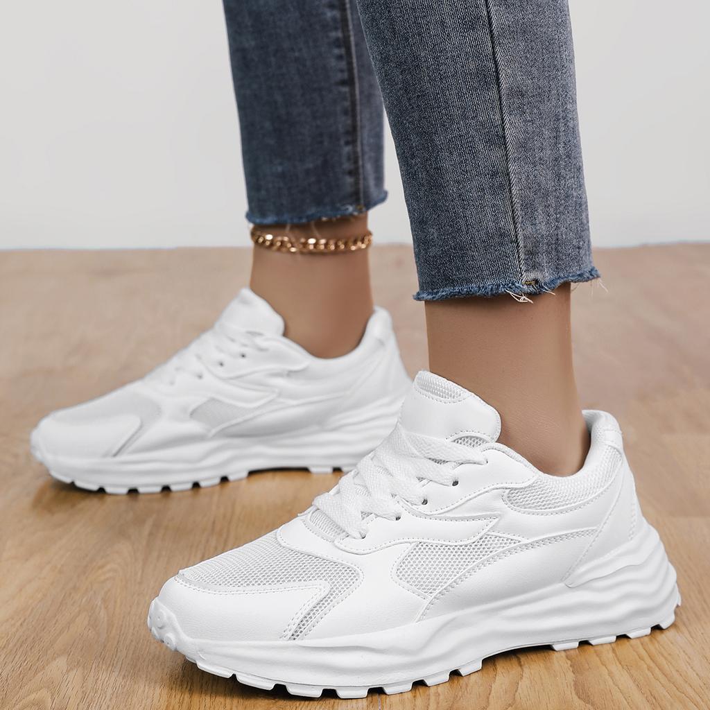 Summer  New Shoes for Women: Ins Trendy Thick Soled Height Increasing White Shoes, Casual Breathable Women's Sports Shoes