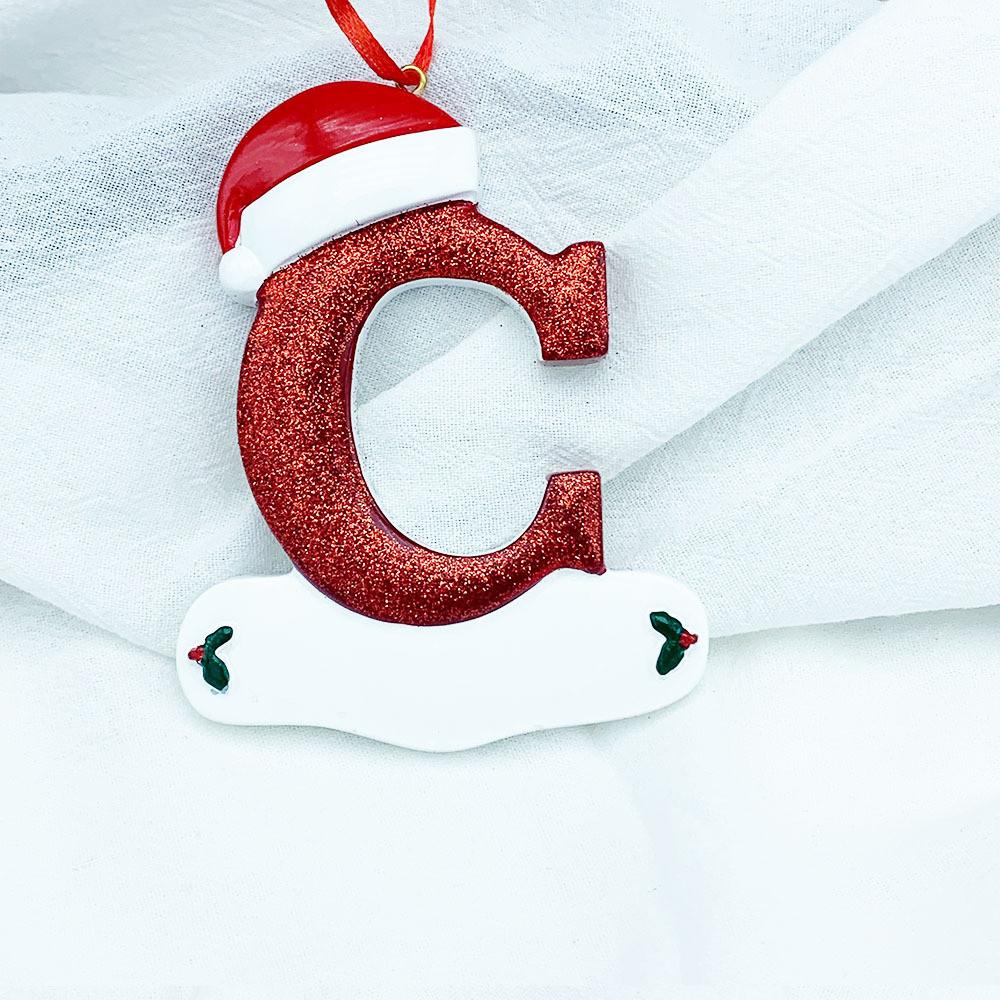 Beautifully Handpainted Crafted Resin Christmas Ornaments With 26 Alphabet Letters A To Z For Decor Stylish