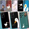 Cartoon Cute Goose Phone Case For Samsung Galaxy S25 S24 S23 S22 S21 Ultra S9 S10 S20 Plus S24 FE Funda Cover