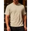 Men Geometric Textured Fabric Crew Neck Short Sleeve Casual Multiple Color Options T Shirt