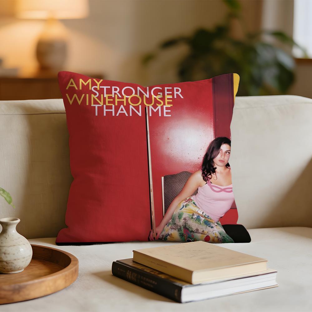 Amy Winehouse Singer Star Cushion Cover Short plush pillowcase for bed sofa carwashable