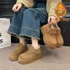Muffin Thick-soled Heightened Velvet Birkenstocks, Autumn and Winter New Retro Loafboken Cotton Shoes