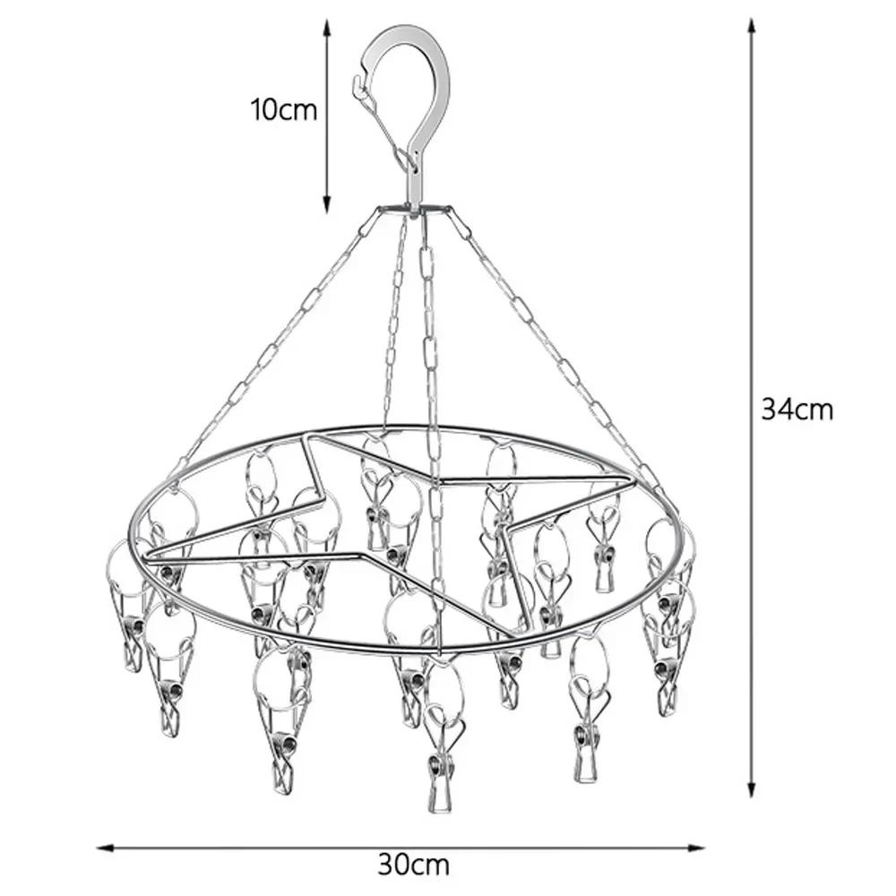 

Вешалка для сушки одежды из нержавеющей стали, ветрозащитная вешалка для одежды, зажимы для носков, полотенец, бюстгальтеров, вешалки для белья, держатели для нижнего белья и носков
