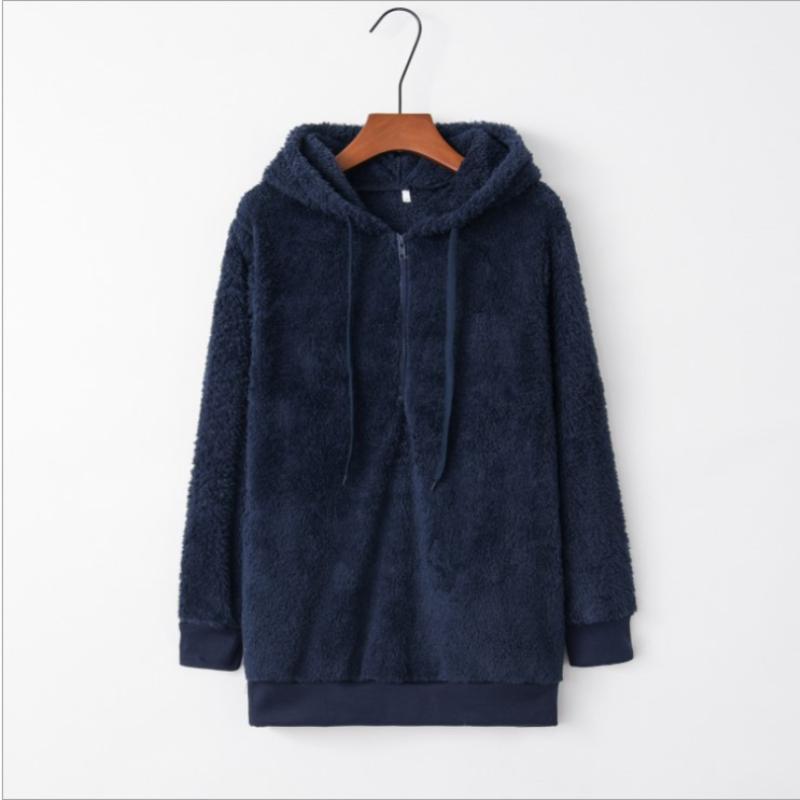 Womens Oversized Sherpa Pullover Hoodie with Pockets Fuzzy Fleece Sweatshirt Buffalo Plaid Fluffy Coat