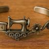 Sewing Machine Theme Bracelet For Craft Lovers Adjustable Vintage Design With Measuring Scale