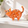 Cat Figurine with Woven Body Handmade Decoration Elegant for Desk, Collectors