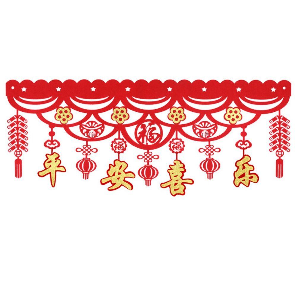 Decorative Chinese New Year Dragon Banners Felt Spring Festival Hanging Flag  Lunar New Year