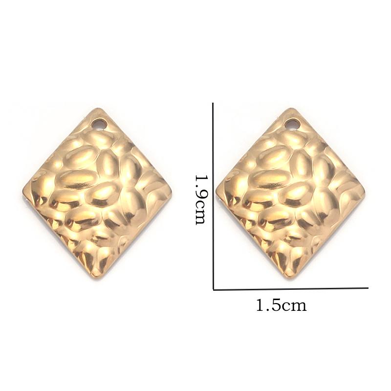 10Pcs/Lot Stainless Steel Earring Pendant Steel Gold Stripe Multi Size Style Pendant Diy Fashion Earhook Necklace Accessories