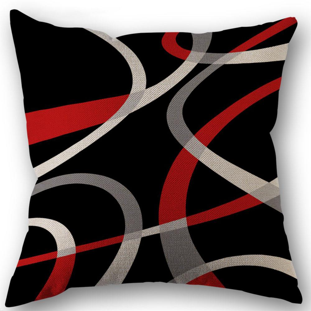 Abstract Modern Geometric Pillow Cover - Witch Hat Pumpkin With Bats, Zip Closure Cushion Case, Machine Washable7.14