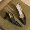 75708 [sheepskin] Pointed Silver High Heels Women's Stiletto 2025 New Temperament Rhinestone with Sandals