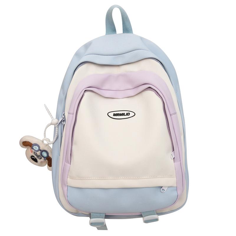 College style cute contrasting colors junior high school and high school students large-capacity schoolbags new men's and women's same backpacks