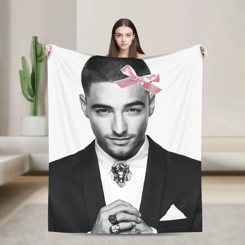 Maluma Colombian Singer Photo Collage Blankets Camping Flannel Throw Blanket For Bedroom Soft Warm Custom Quality Bedspread Gift