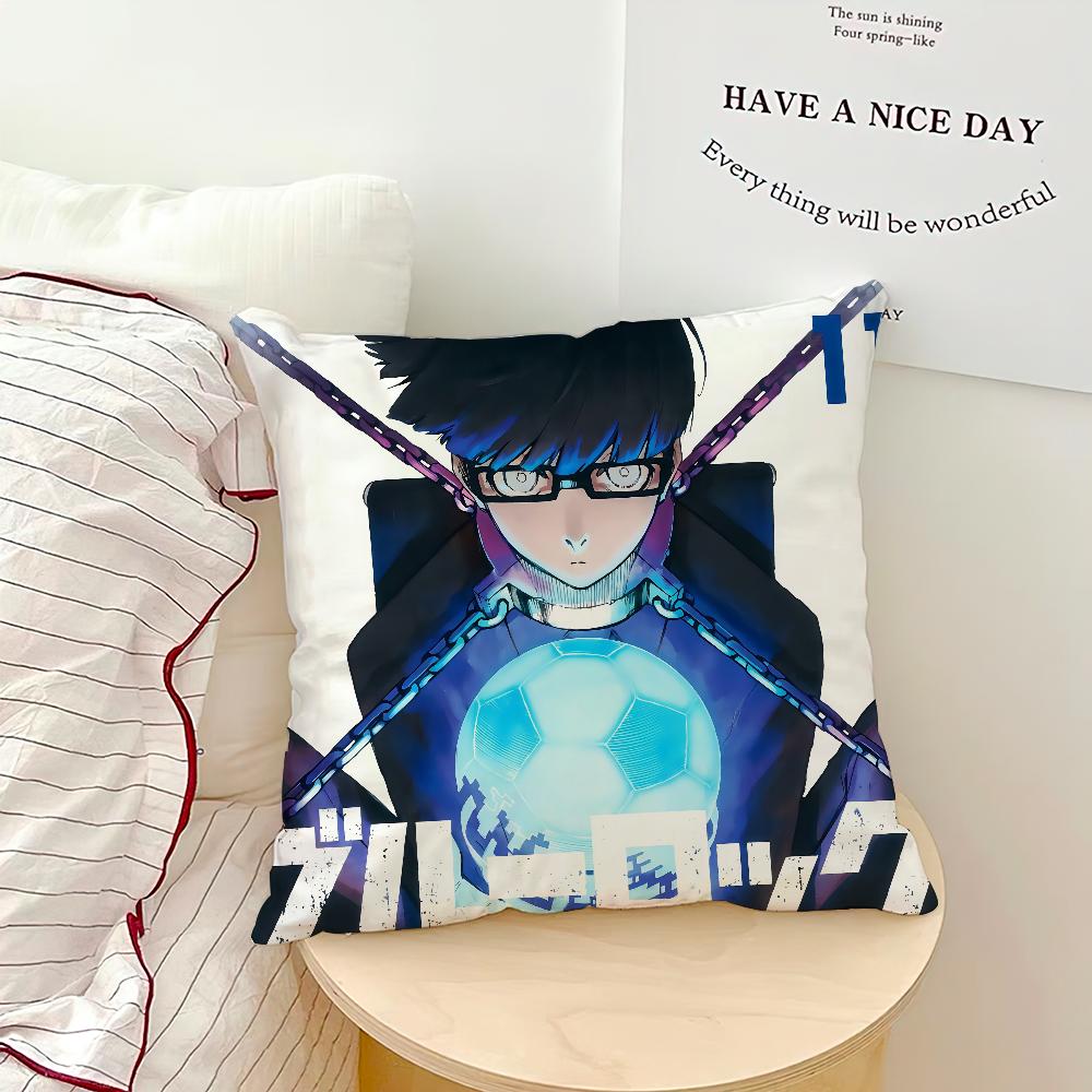 Cool Comic Anime B-bule J-Jinpachi L-lock Ego Comfortable Soft Pillow Case for Sofa Living Room Home Decor Protective Covers